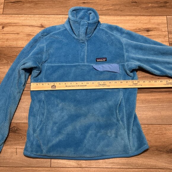 Women's Patagonia Snap T Fleece Jacket SZ Medium Sweater Pullover Logo Blue - Picture 6 of 12